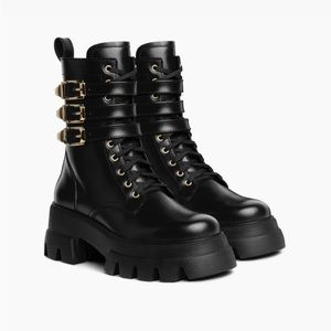 Dynasty Combat Moto Platform Boots Thursday Boot Co 8 Black